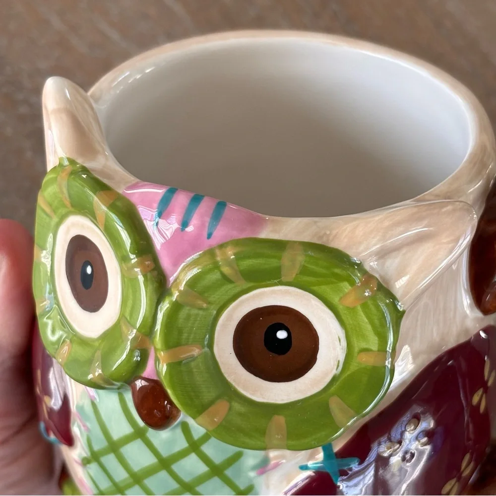 Pier 1 Imports Olli The Owl Ceramic Mug Large Painted 16 oz.